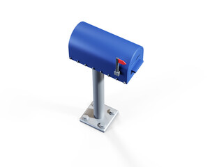 Blue Mailbox with Mails 3d render