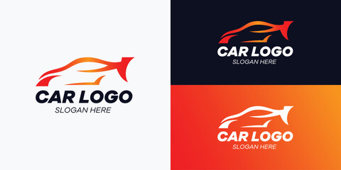Orange gradient color car logo
