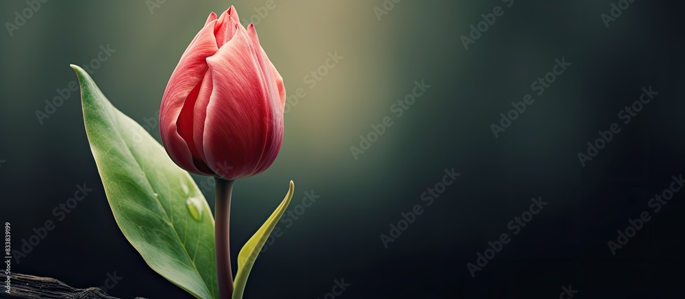 Fototapete gorgeous flower bud with a blank space for text in the image. with copy space image. place for addin