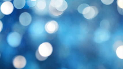Blurred blue and Silver White Bokeh Background Abstract Blur Concept, Abstract background with bokeh with copyspace, 16:9, 300dpi