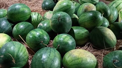 Watermelon that is ripe and ready to sell