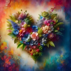 Heart-shaped blooming flowers