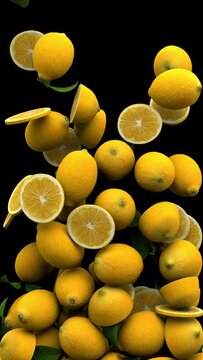 Lemons transition &ndash; 3d render with alpha channel.