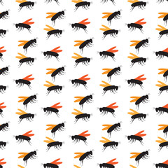 Running Bees Seamless Vector Pattern Design