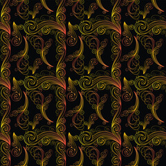 Stream Of Paisleys Seamless Vector Pattern Design