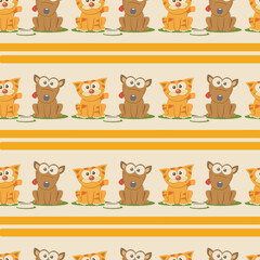 Sweet Dogs Seamless Vector Pattern Design