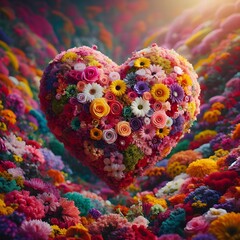 Obraz premium Heart-shaped blooming flowers