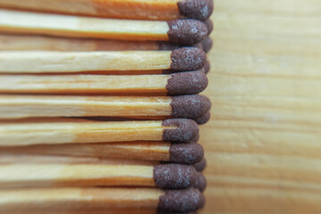 matches on a wood background
