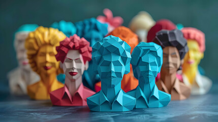 Photo realistic HR team with diversity icons showcasing commitment to social responsibility and inclusion. Perfect for corporate and ESG ads. 190 characters