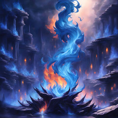 A mesmerizing fire flame amazing scene in vivid colors.