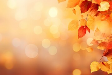 Fototapeta premium autumn background with leaves, generative ai