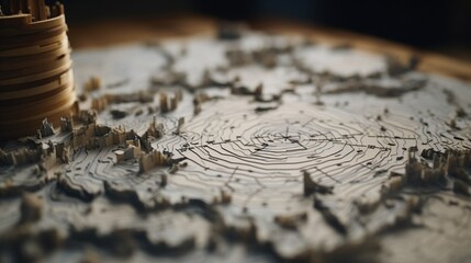 Naklejka premium Cryptic Map: An Enigmatic Guide Leading to Hidden Secrets and Uncharted Territories