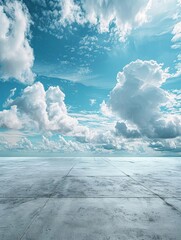 construction site with beauty, beautiful bright light and blue sky with concrete floor 169 ultra realistic
