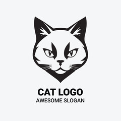 cat head logo animal flat icon