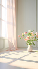 3D rendering of a pastel room