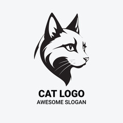 cat head logo animal flat icon