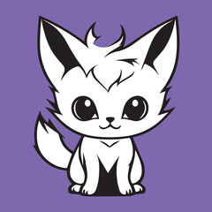 Fototapeta premium red fox cartoon vector logo t shirt design