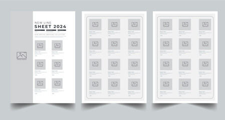 Product Line Sheet Template, Wholesale Template, Product Catalog Design Layout with 3 page 