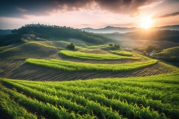 landscape of terraces