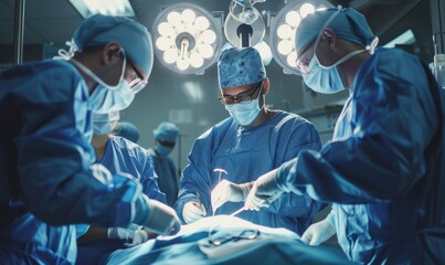 Highly skilled surgeons perform precise surgeries in the operating room using surgical tools and equipment