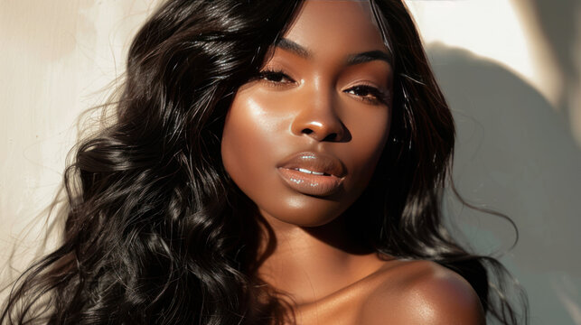 Weaves and lace wigs made with silky, natural black human hair.