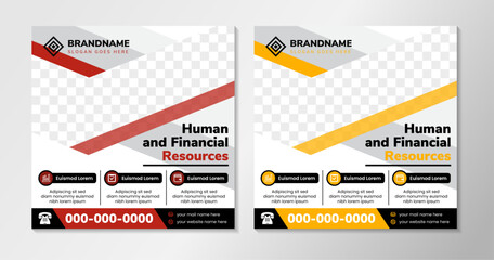 Abstract brochure cover design. Black info data banner frame. Techno title sheet model set. Modern vector front page art. human and financial resources headline. figure icon. Ad flyer text and photo