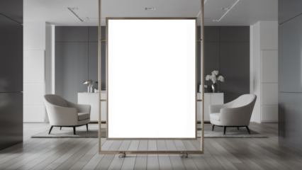 Clean Lines, Bold Statement: Poster Mockup in Modern Interior