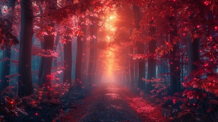 Surreal Forests, Imaginative forests with dreamlike lighting and colors, offering magical and enchanting visuals