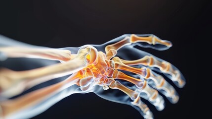 3D rendering of the ankle with sports injury impact, showing detailed anatomy and pain points. Ideal for medical education and sports injury prevention visuals