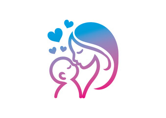 Mom and baby vector, mother’s day vector, mom and child vector