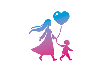 Mom and baby vector, mother’s day vector, mom and child vector