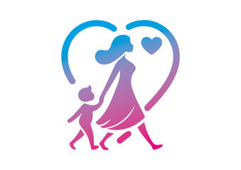 Mom and baby vector, mother’s day vector, mom and child vector