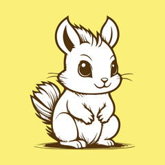 squirrel with a nut vector design