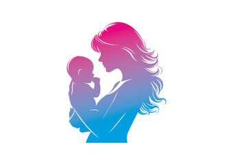 Mom and baby vector, mother’s day vector, mom and child vector
