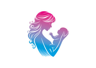 Mom and baby vector, mother’s day vector, mom and child vector