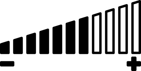 Volume icons. Vector Volume Dynamics Icons. Plus and Minus Sound Volume. Video and Social Networks Concept