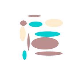 Fototapeta premium An abstract isolated retro boho oval shape design element.
