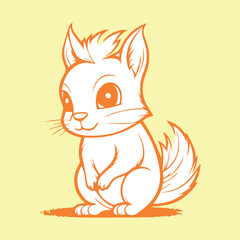 squirrel with a nut vector design