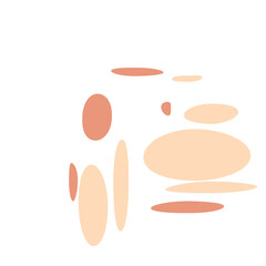 An abstract isolated retro boho oval shape design element.