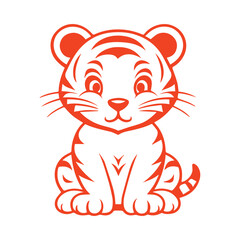 brave tiger colorful vector design