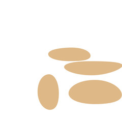 An abstract isolated retro boho oval shape design element.