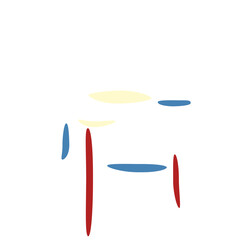 An abstract isolated retro boho oval shape design element.