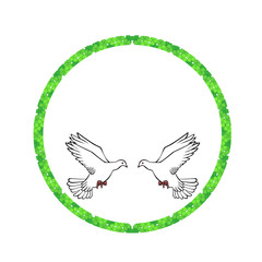 クローバー円と鳩1ai