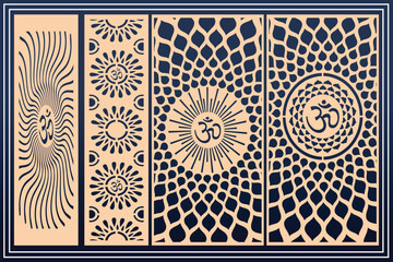Om Jali design used for temples, Mandir. Om acrylic jali, corian jali and mdf jali.
