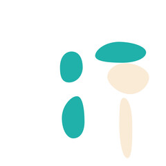 An abstract isolated retro boho oval shape design element.
