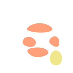 An abstract isolated retro boho oval shape design element.