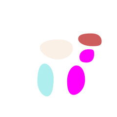 An abstract isolated retro boho oval shape design element.