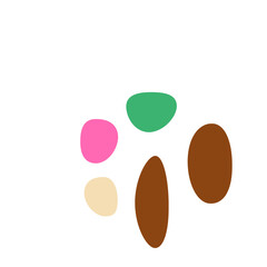 An abstract isolated retro boho oval shape design element.