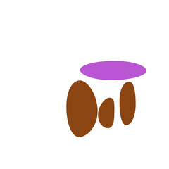 An abstract isolated retro boho oval shape design element.