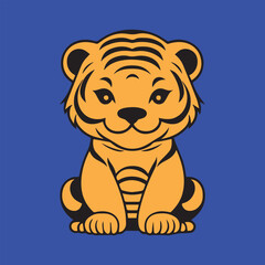 Brave Tiger colorful vector design